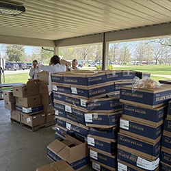 Boxes for food collection.