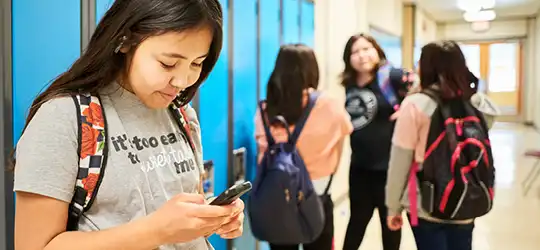 Girl using smart phone