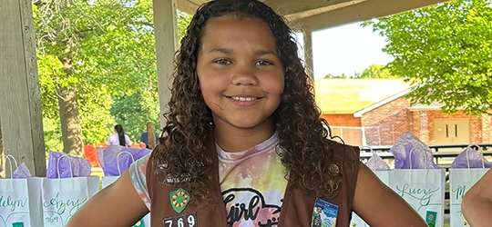 sadie in girl scout uniform