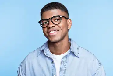 Young man wearing glasses