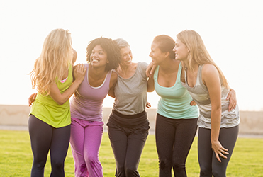 group of women in workout gear