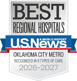 Number 1 Regional Hospital in Oklahoma City by U.S. News & World Report