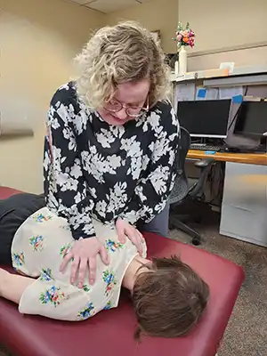 resident showing osteopathic training