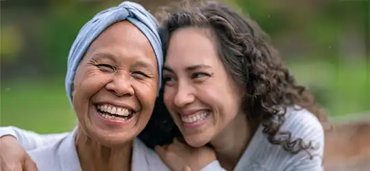 daughter with mother with cancer