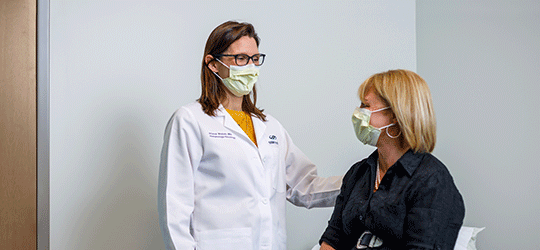 female doctor smiling at patient