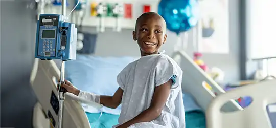 pediatric cancer patient smiling