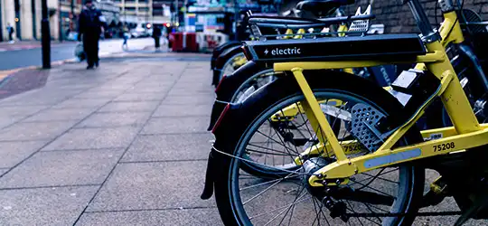 parked e-bikes