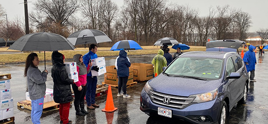 drive through food drive at ssm health depaul hospital
