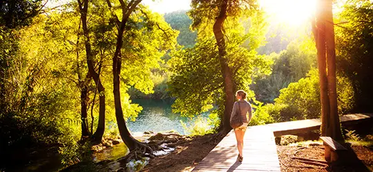 woman walking in nature