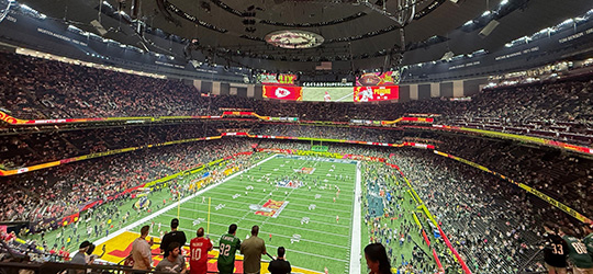 inside the stadium at the 2025 superbowl