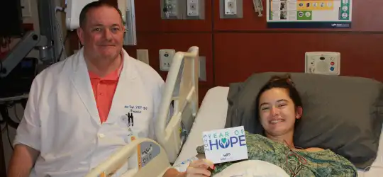 centralia patient holding note of hope