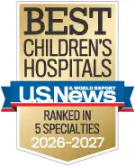 U.S. News & World Report Best Children's Hospitals 2026-2027. Nationally ranked in five pediatric specialties.