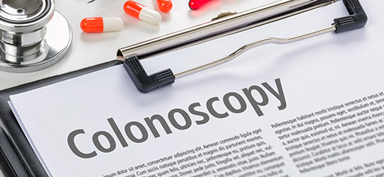 clipboard with the words colonoscopy