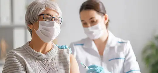 Provider vaccinating patient