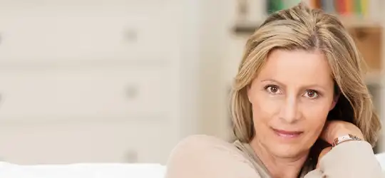 Woman looking content