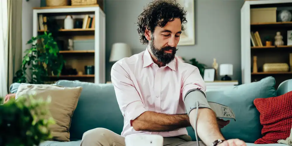 Man taking blood pressure
