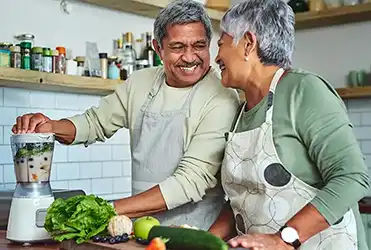 couple making a heart healthy meal
