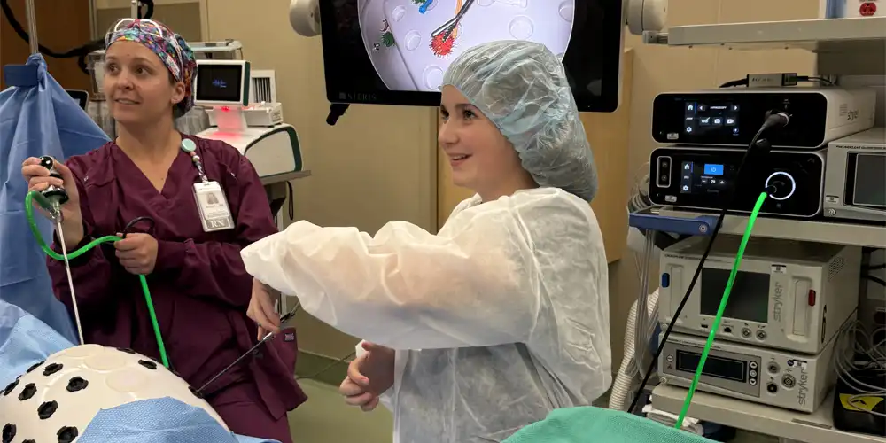 Student in operating room